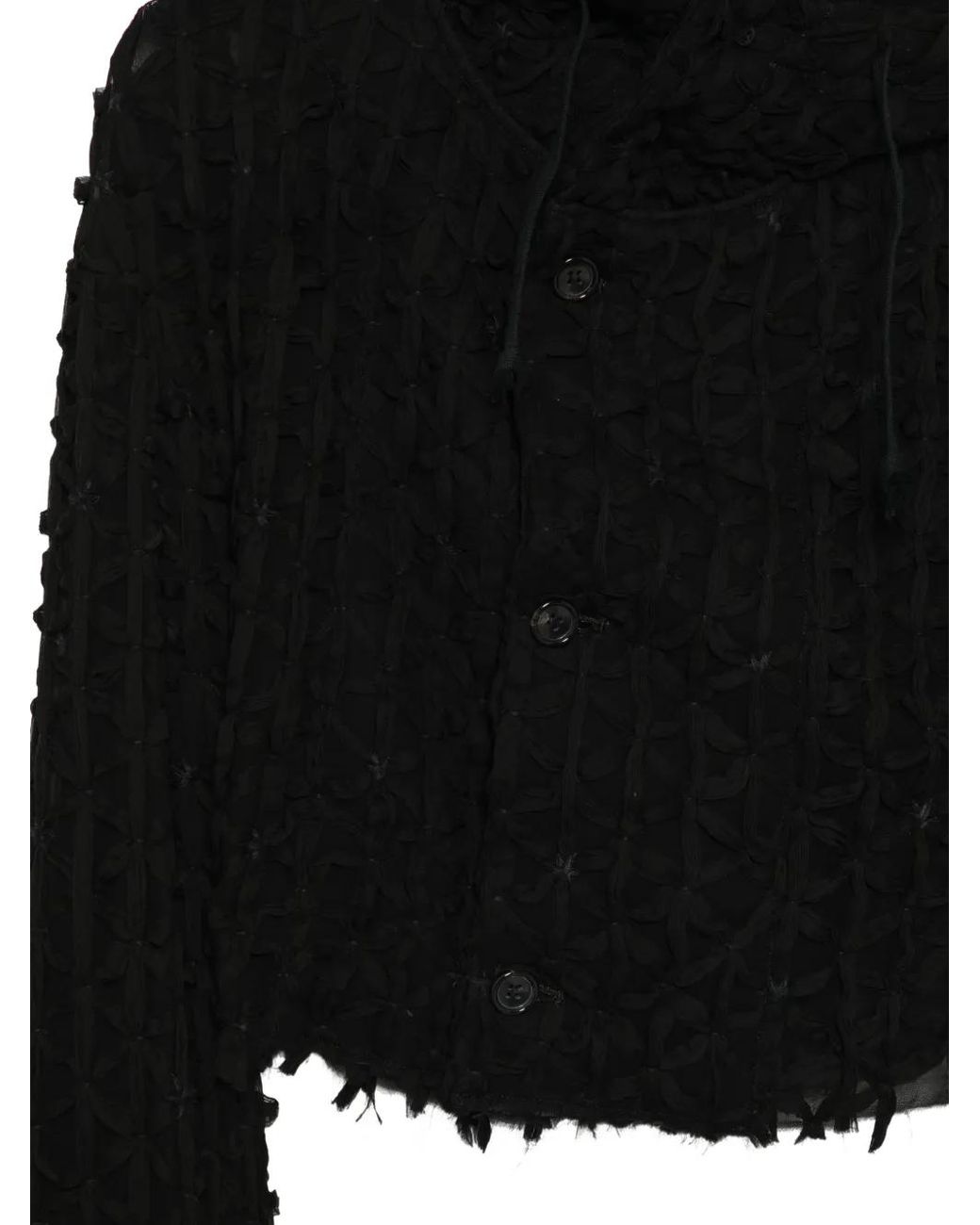 Comme des Garçons Black Textured Raw-Edge Jacket for men