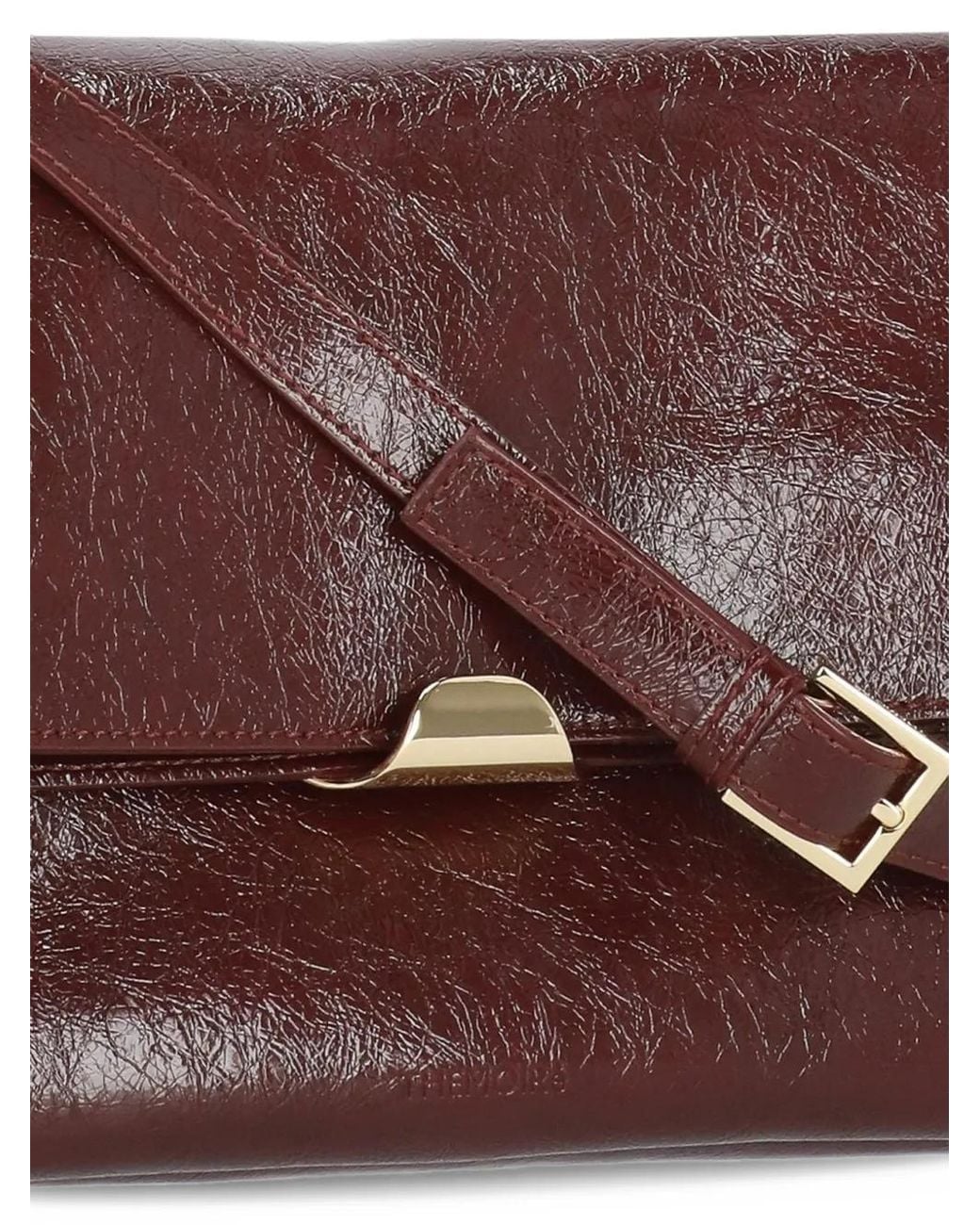 THEMOIRÈ Purple Crinkled-Finish Shoulder Bag