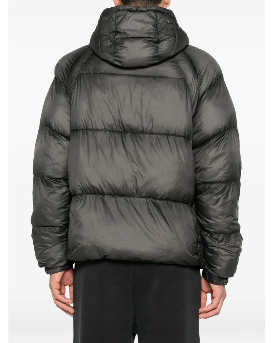 Represent Gray Translucent Hooded Puffer Jacket for men