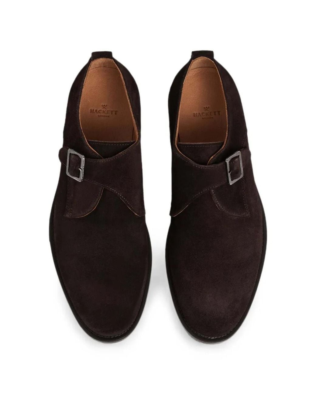 Hackett White Hampton Buckle-Strap Monk Shoes for men