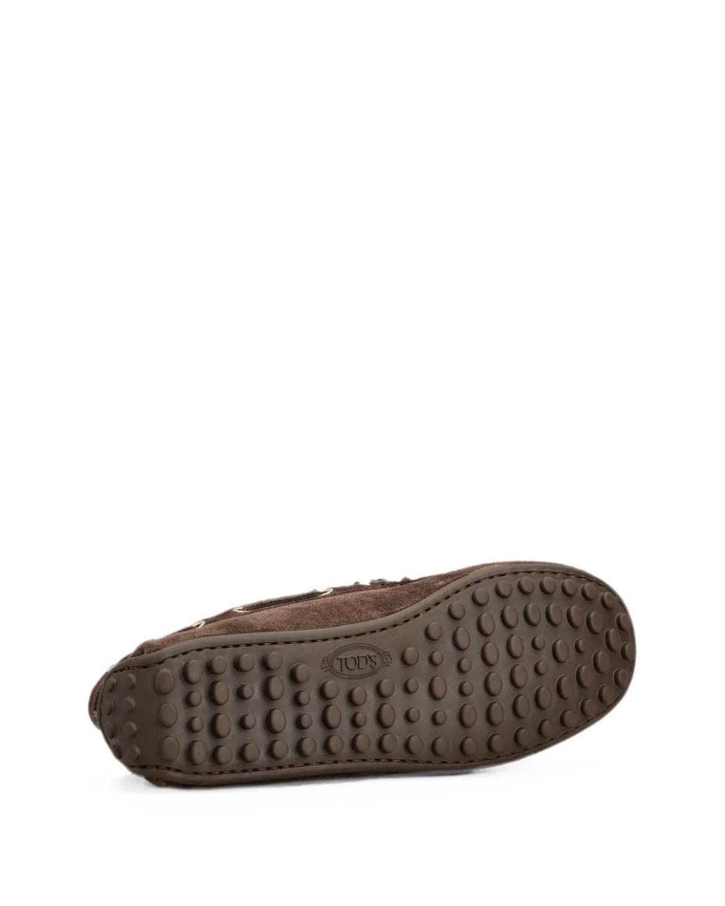 Tod's Brown Shearling-Lined Suede Loafers