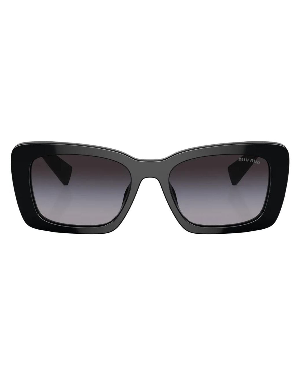 Miu Miu Black Logo-Plaque Square-Frame Sunglasses