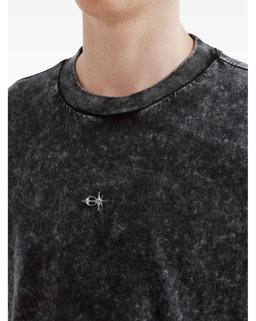 FIVE CM Black Studded-Detail T-Shirt for men