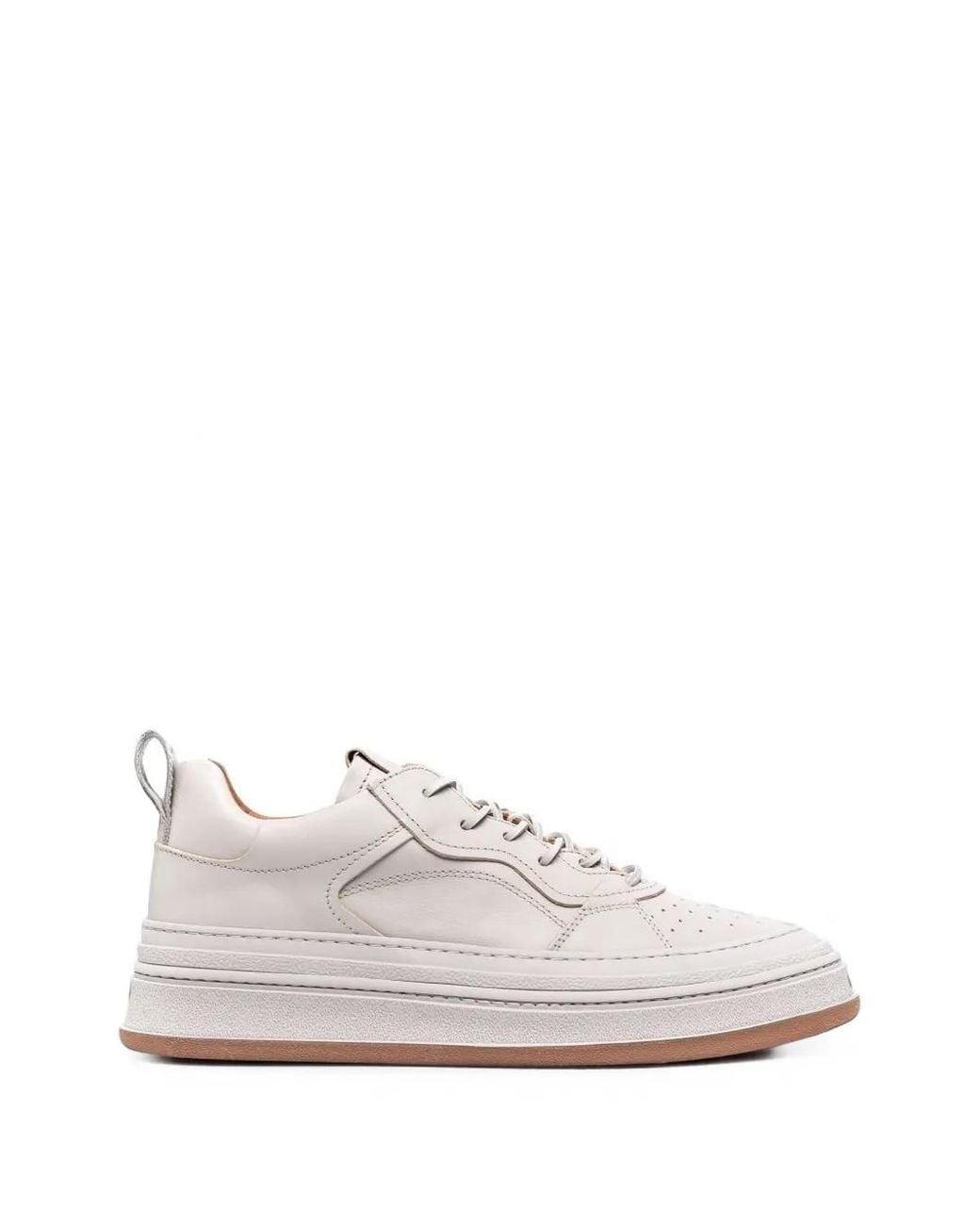 Buttero White Perforated Panelled Sneakers for men