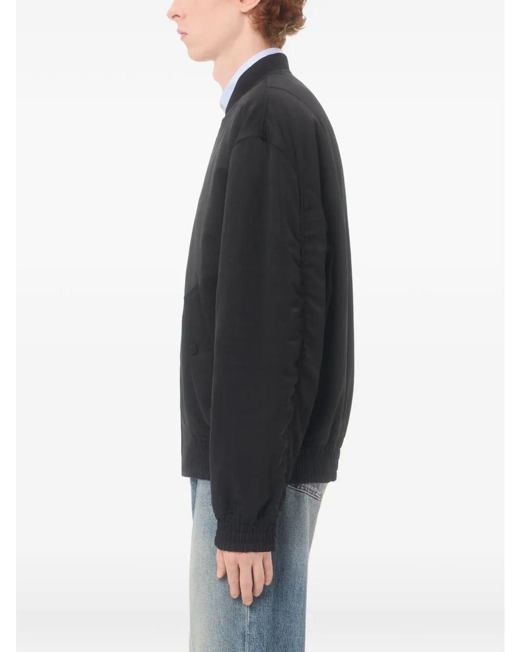 Valentino Garavani Black Elasticated-Hem Bomber Jacket for men