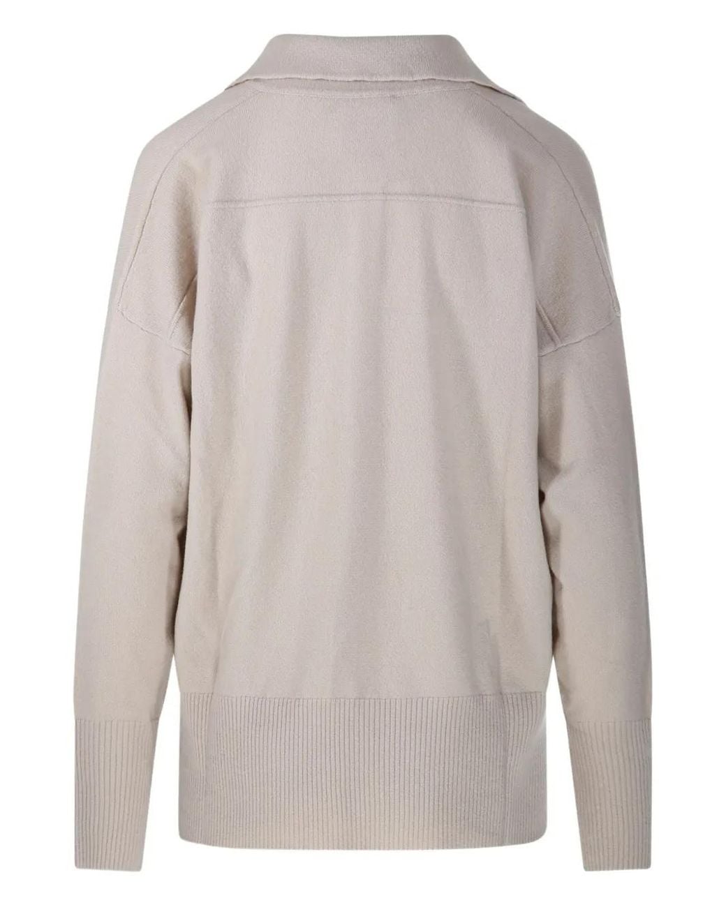 Roberto Collina Gray Ribbed-Hem Polo Top
