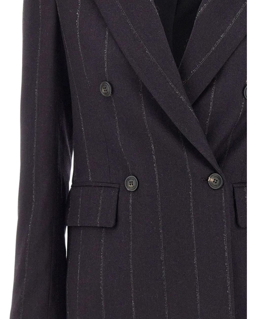 Eleventy Blue Pinstripe Double-Breasted Blazer