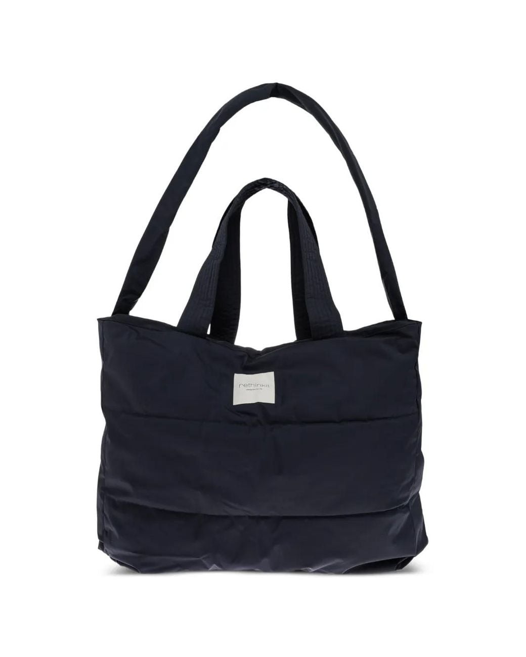 Rethinkit Studios Blue Logo-Patch Quilted Tote Bag