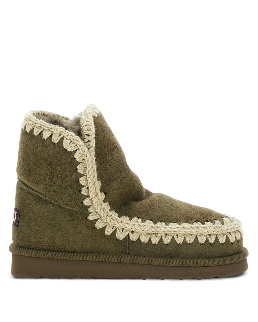 Botas De Ante Con Parche Del Logo Mou de color Green