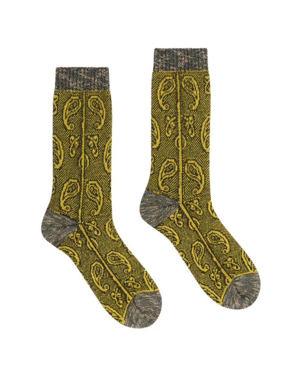 Dries Van Noten Green Jacquard Wool Socks