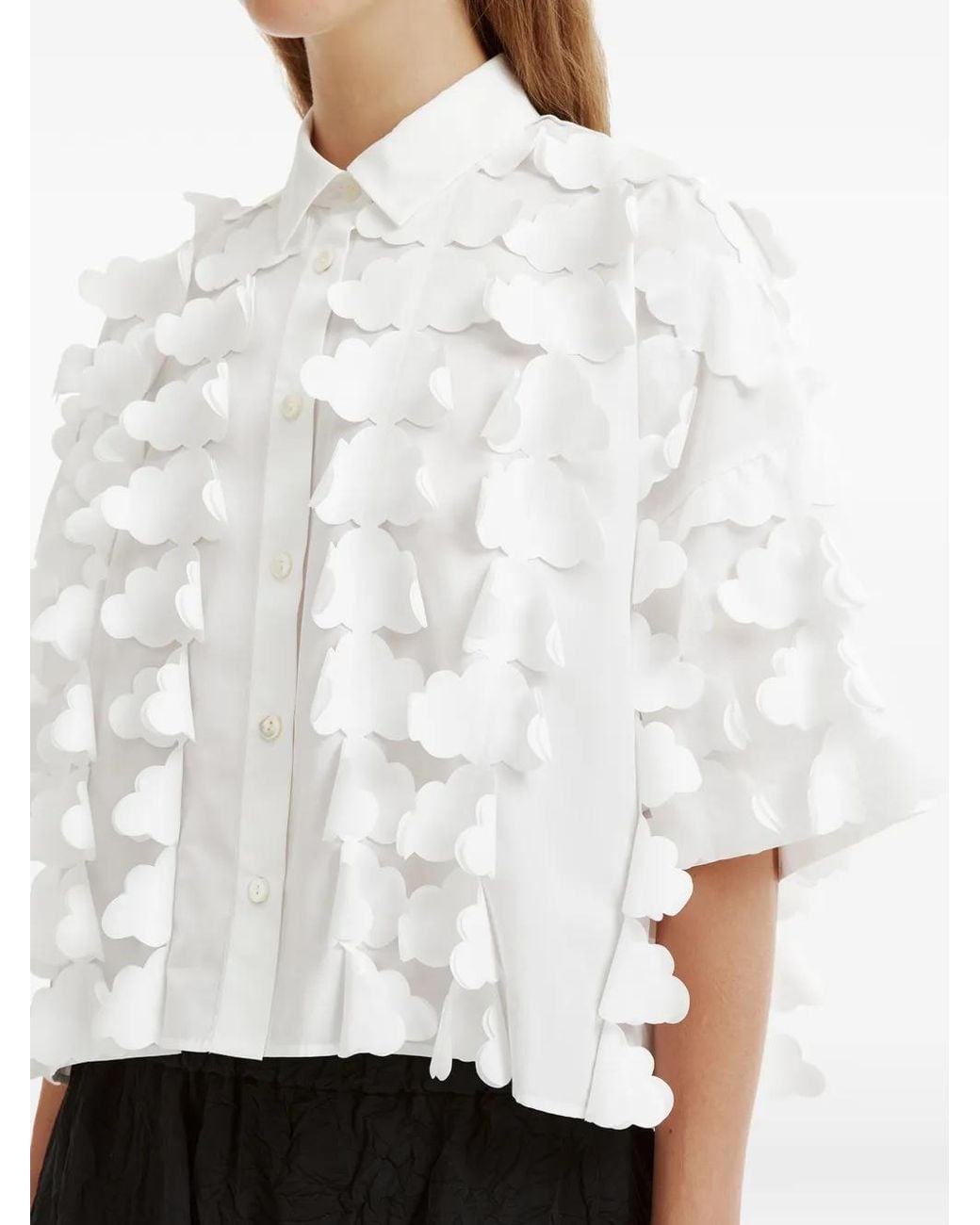 Enfold White Cloud-Appliqué Shirt