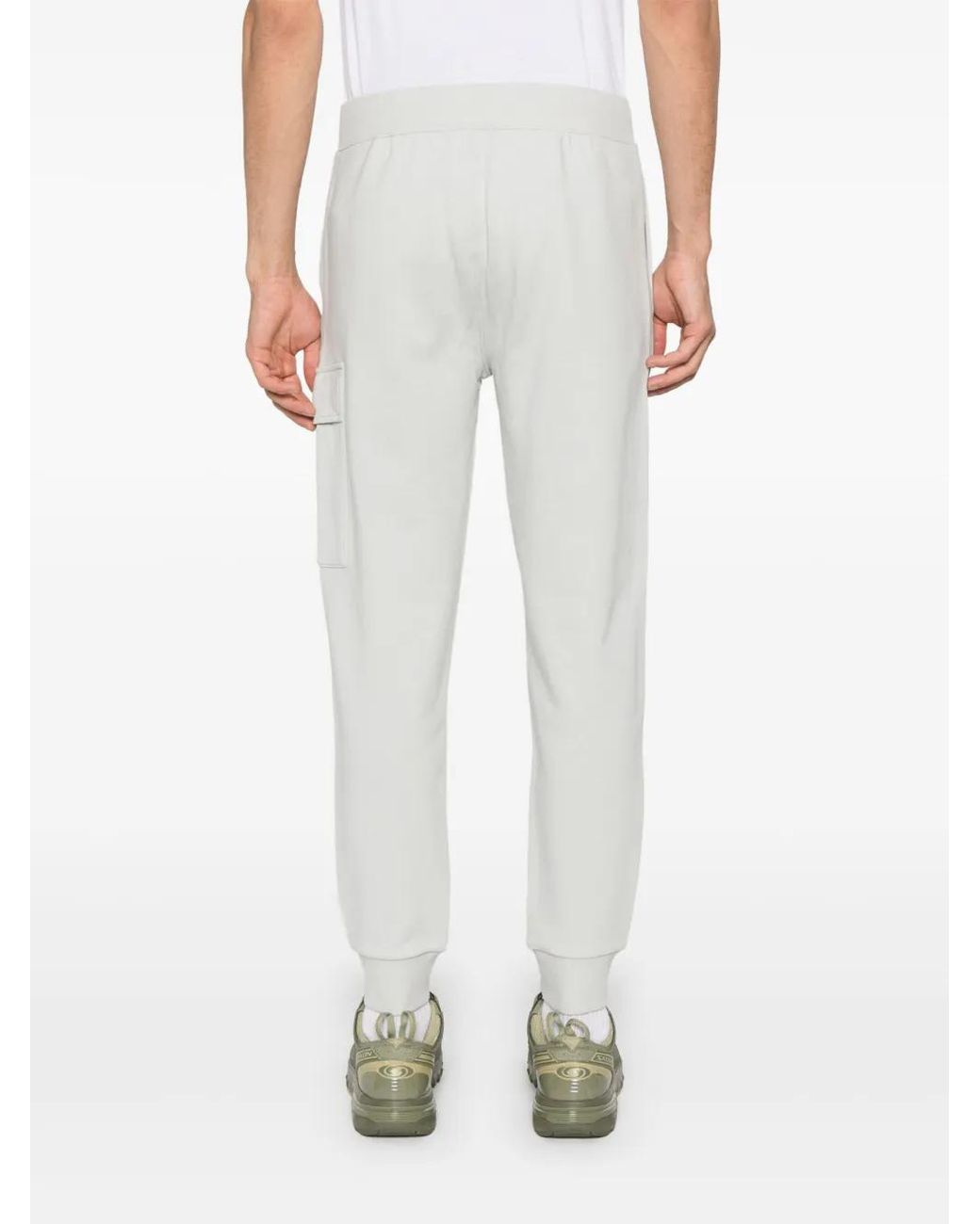 C P Company White Lens-Detailed Sweatpants for men