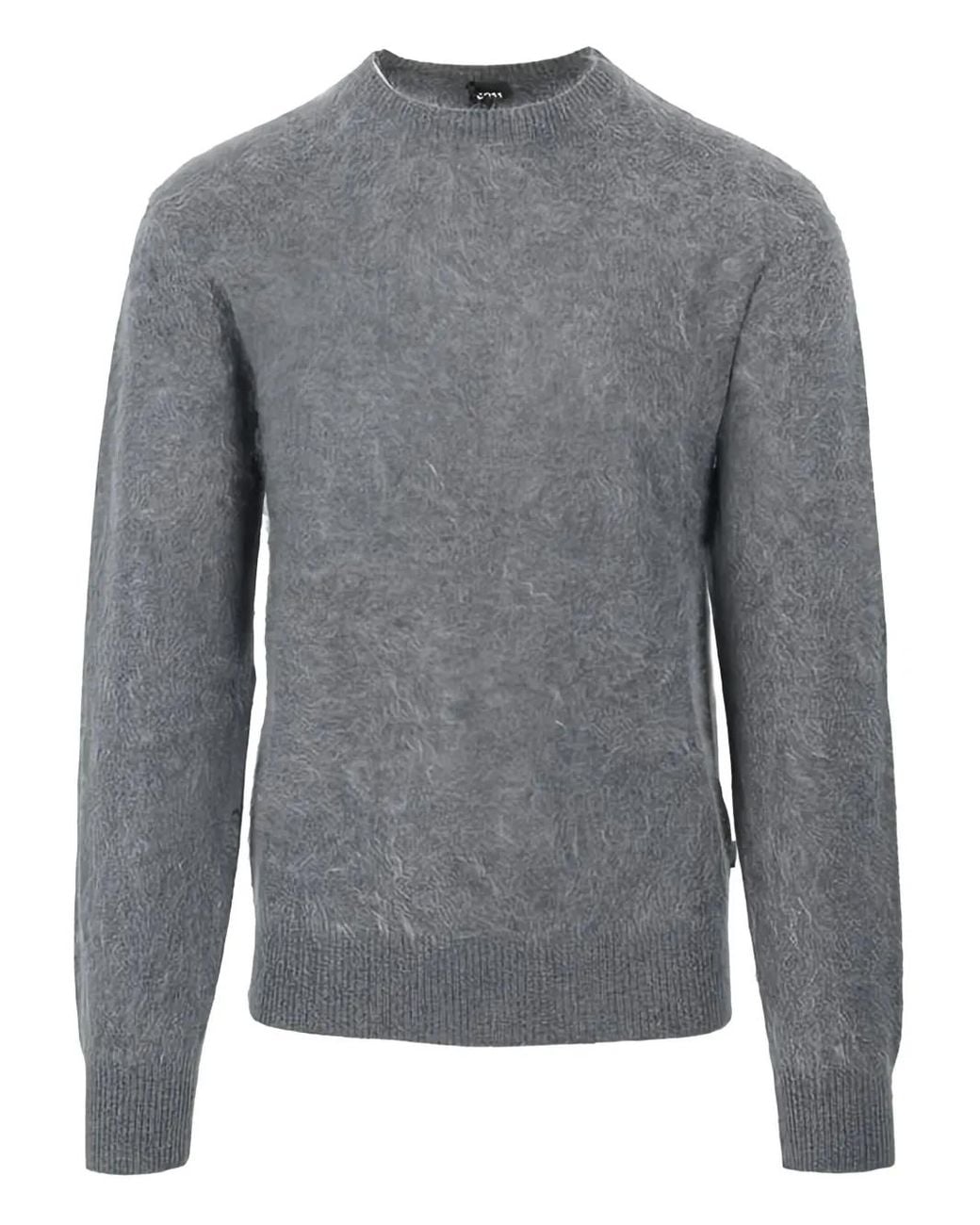 Boss Gray Crew-Neck Sweater for men