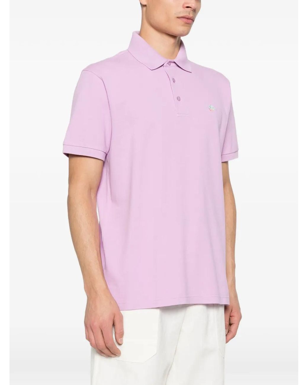 Etro Pink Buttoned Polo Shirt for men