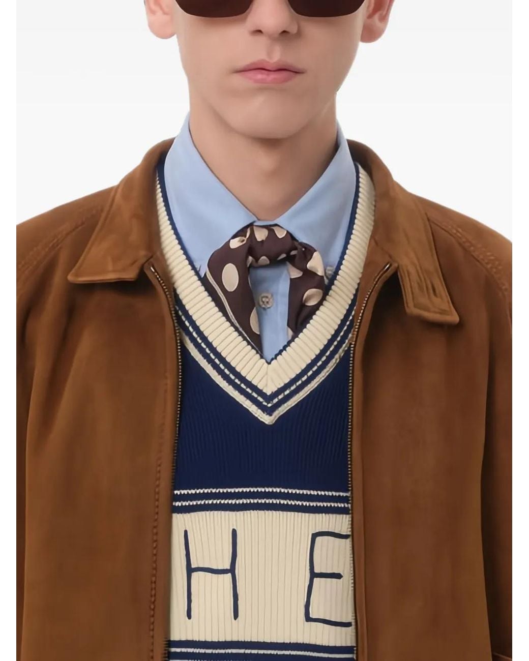 Valentino Garavani Brown Suede Jacket for men