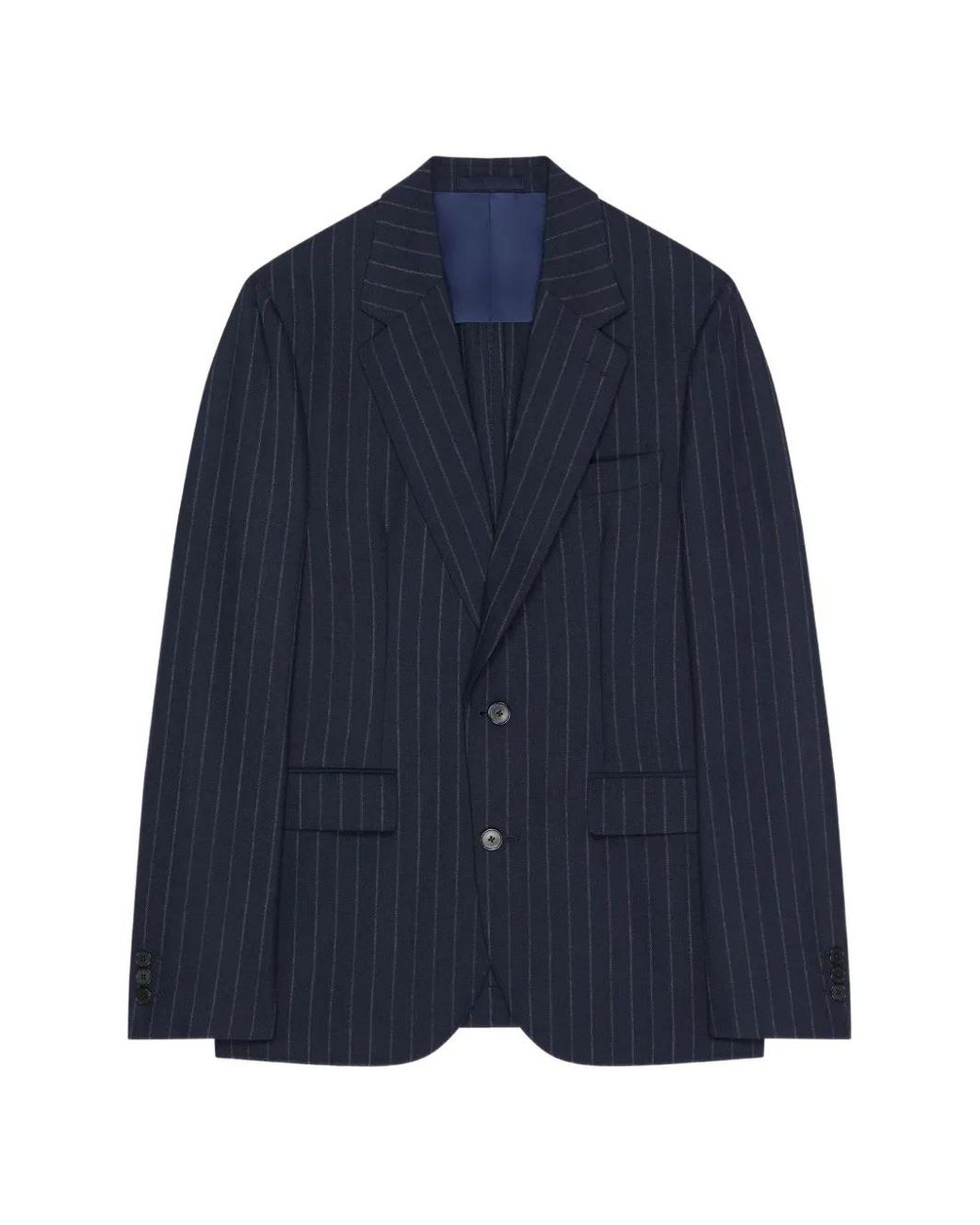 Givenchy Blue Single-Breasted Deconstructed Striped Jacket for men