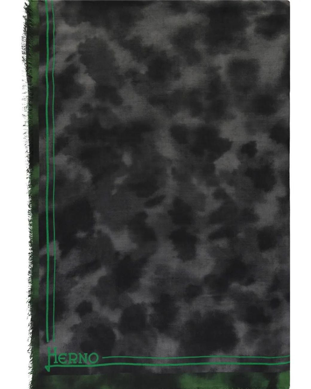 Herno Green Écharpe Frangée À Logo Imprimé for men
