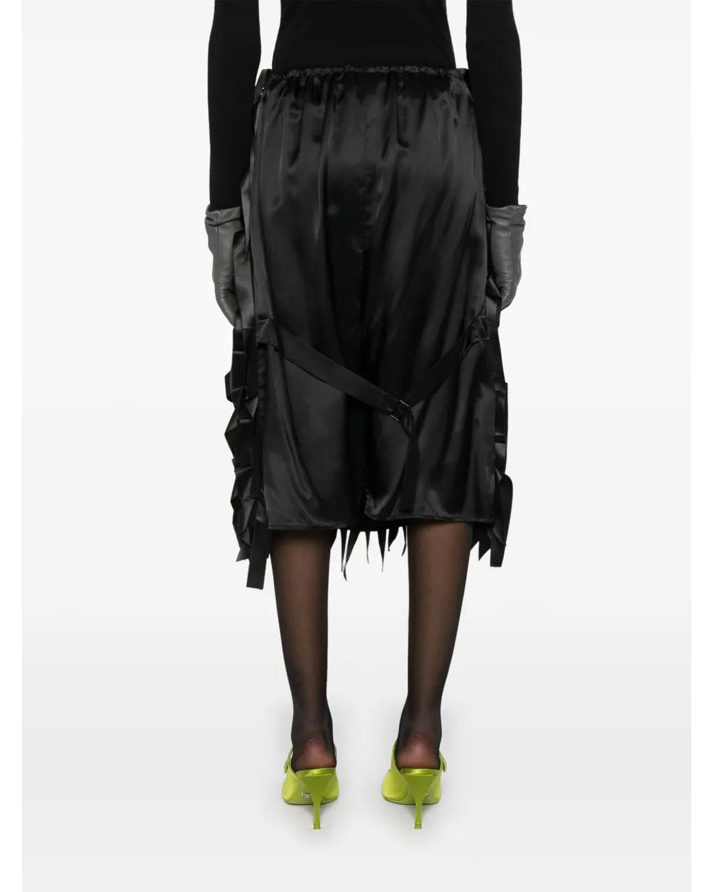 Prada Black Ribbon-Embellishment Skirt