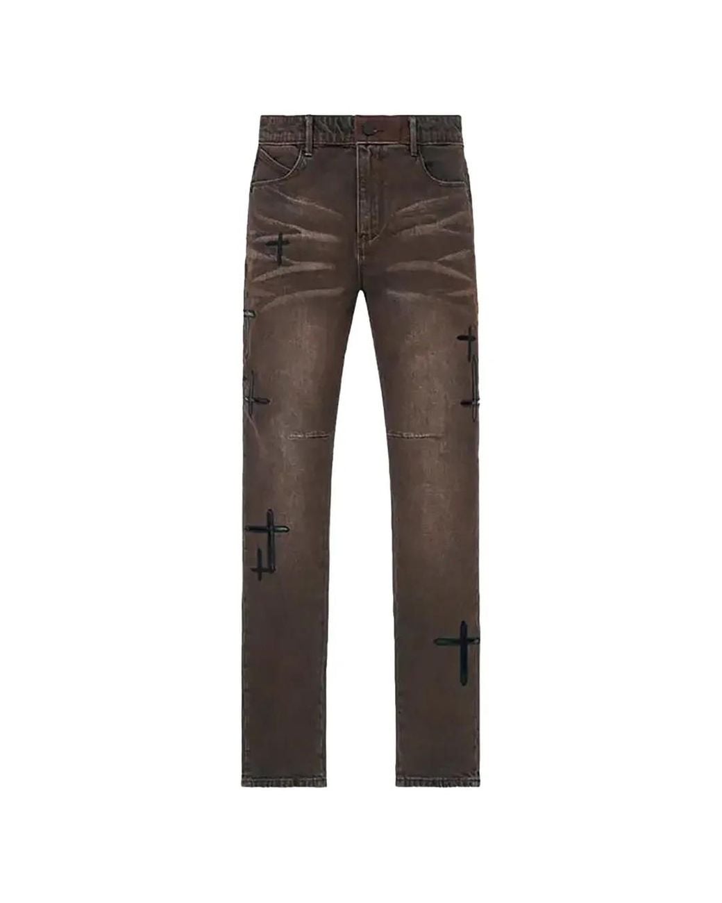 RTA Gray Bryant Cross-Patch Skinny Jeans for men