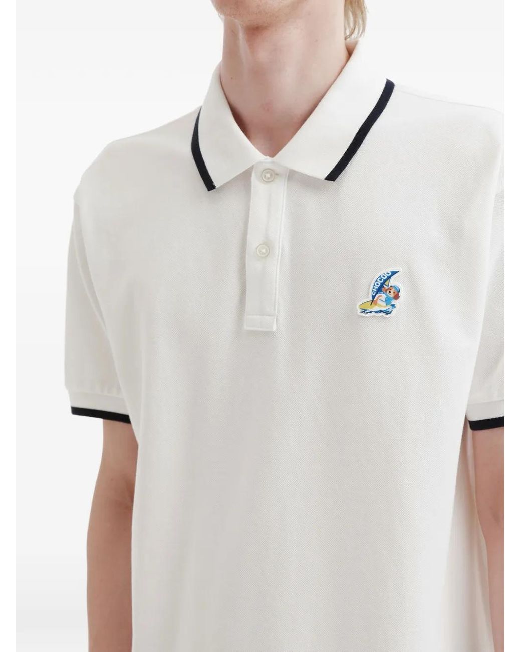 Chocoolate White Polo À Broderies for men