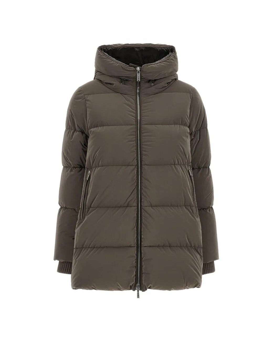 Moorer Gray Carinzia Hooded Padded Coat