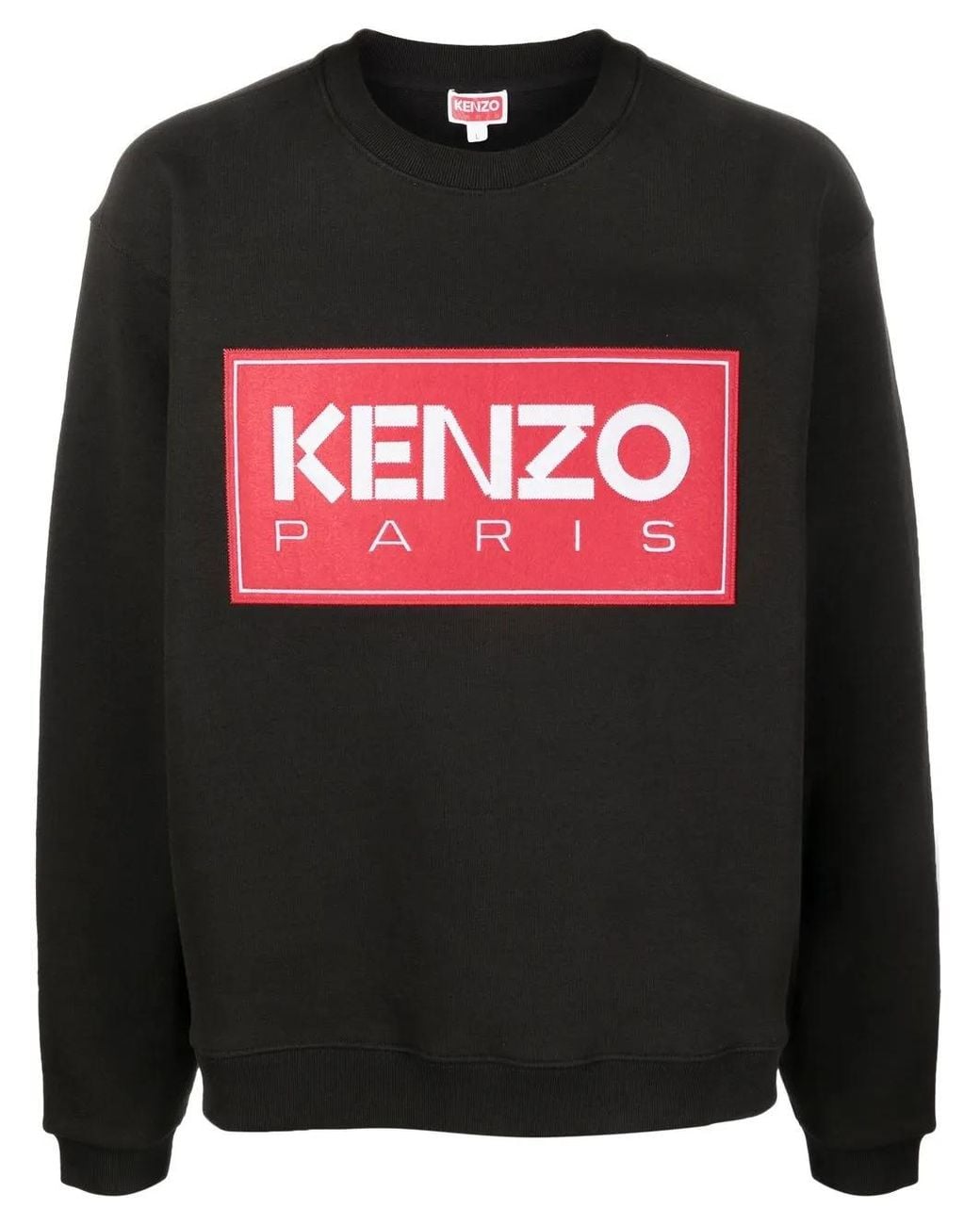 KENZO Black Logo Cotton Crewneck Sweatshirt for men
