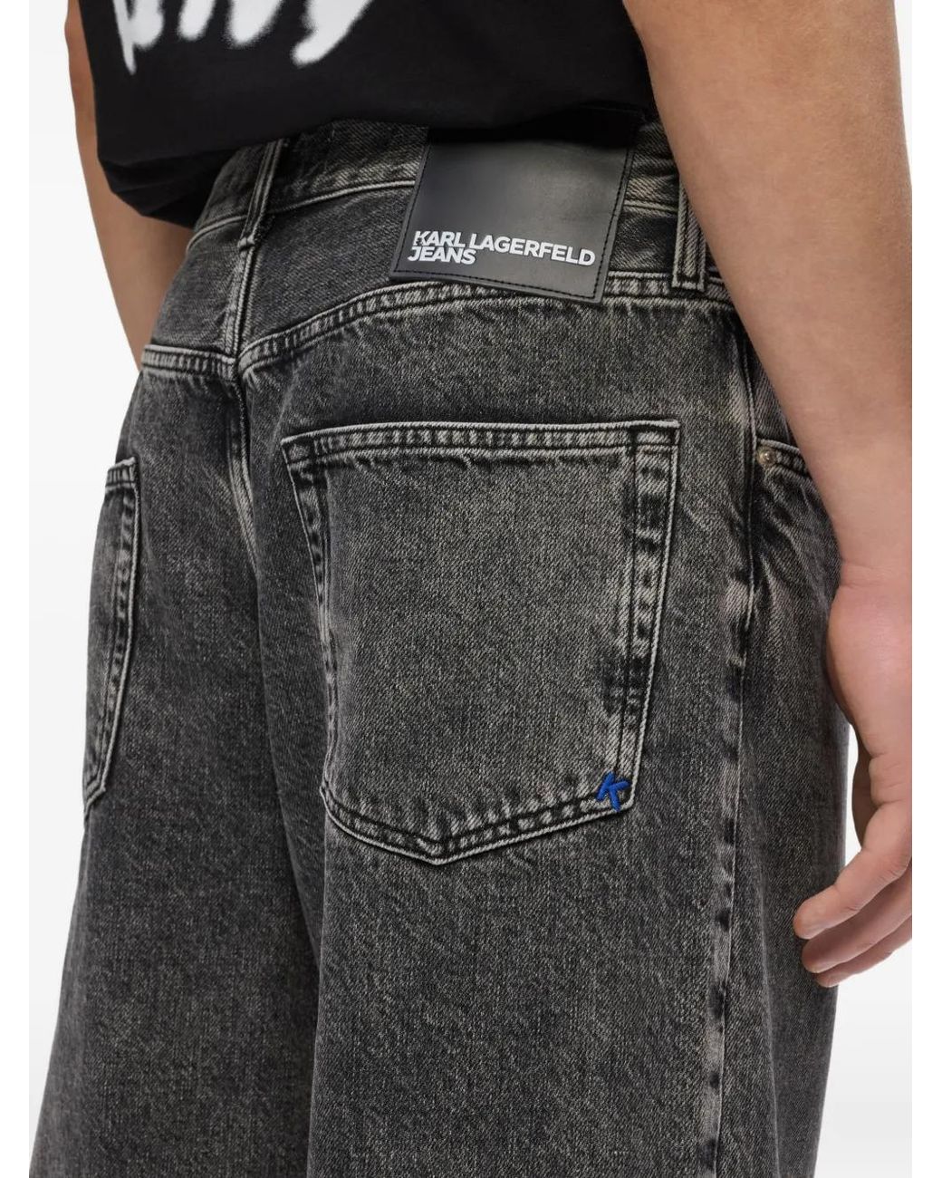 Karl Lagerfeld Gray Wide-Leg Jeans for men