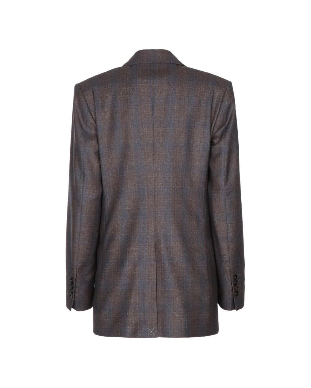 Jacob Cohen Gray Double-Breasted Checked Blazer