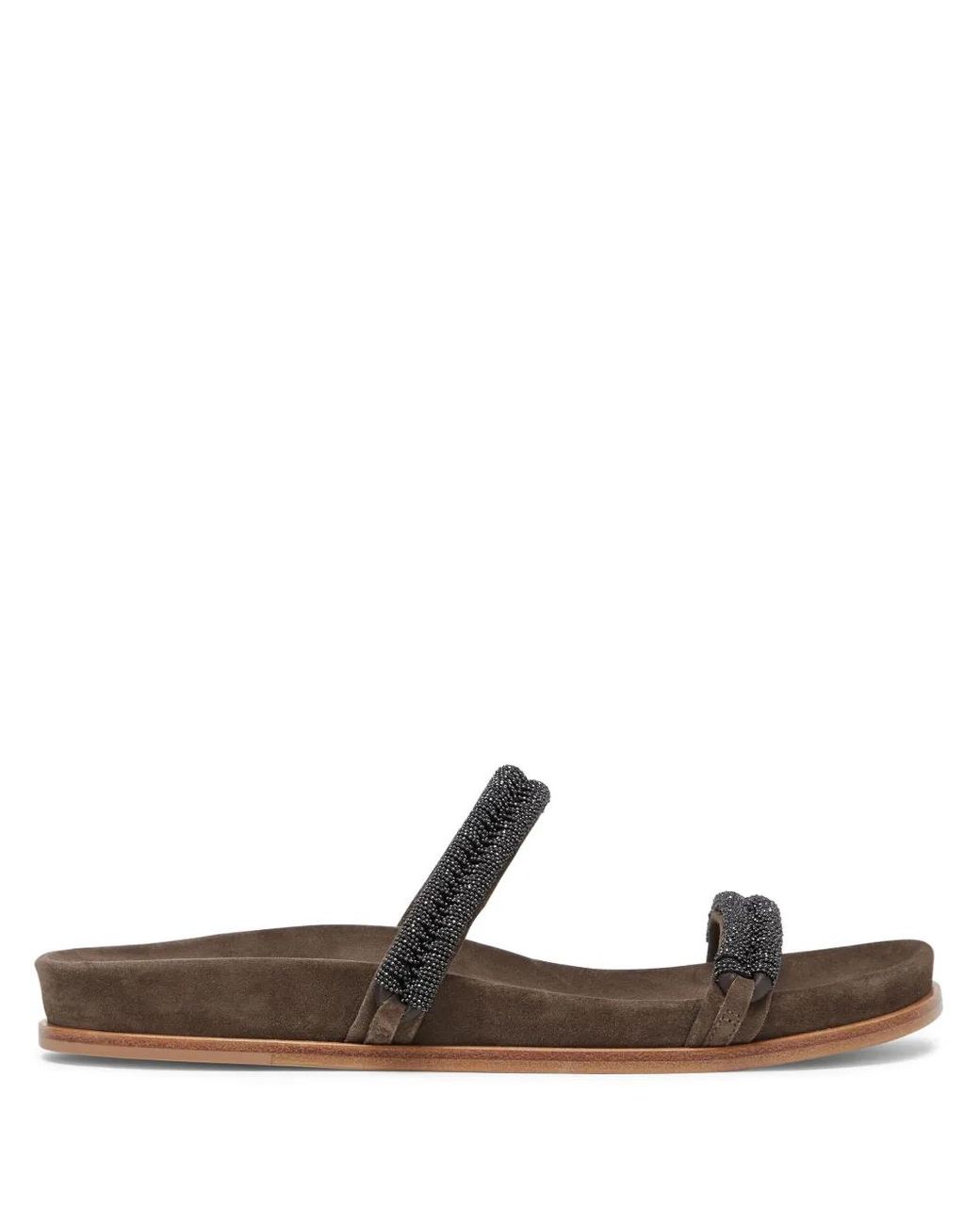 Brunello Cucinelli White Leather Flat Sandals
