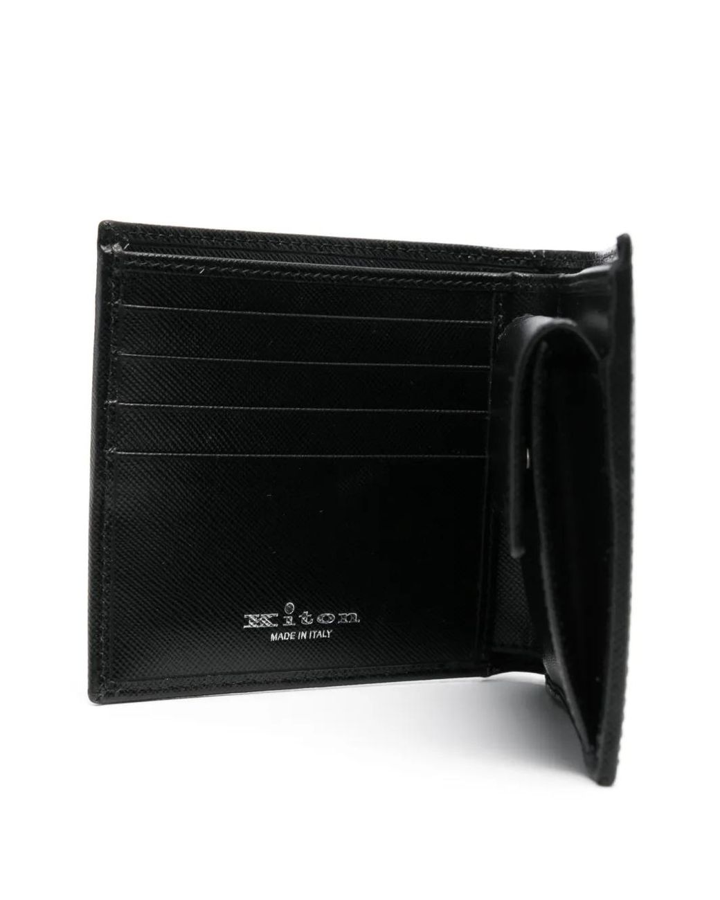 Kiton Black Bi-Fold Wallet for men