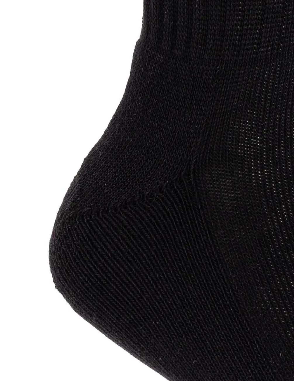 The Attico Black Ribbed Socks With Logo