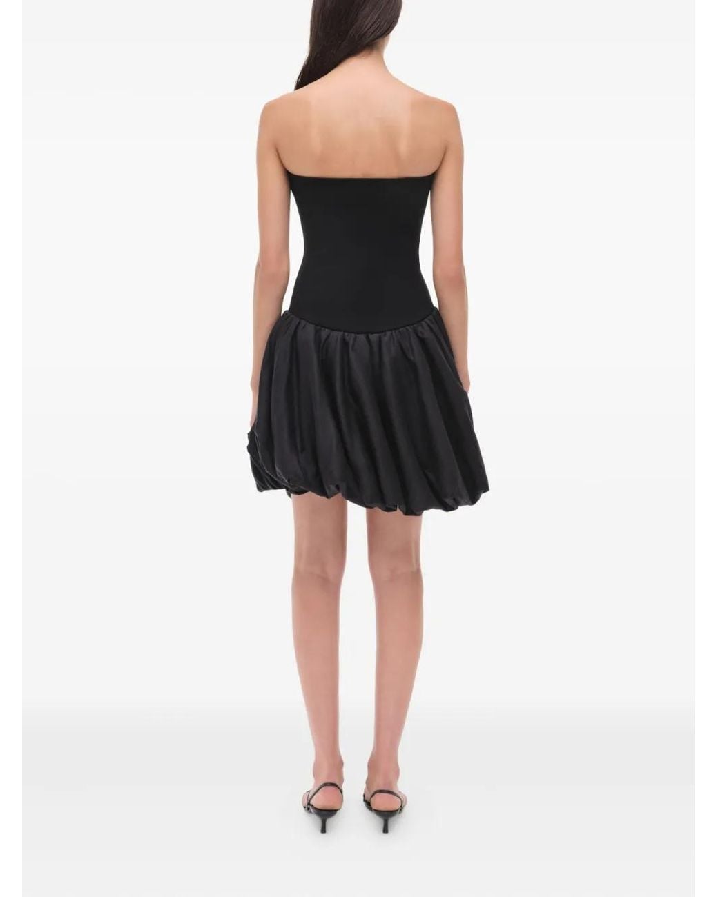 Jonathan Simkhai Pollie Strapless Mini Bubble Dress in Black | Lyst