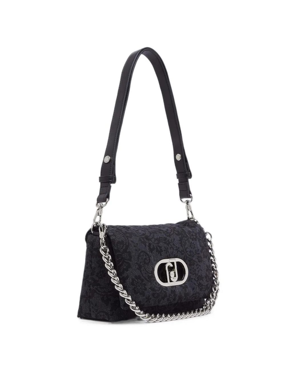 Liu Jo Black Sac La Puffy Médium En Jean Imprimé