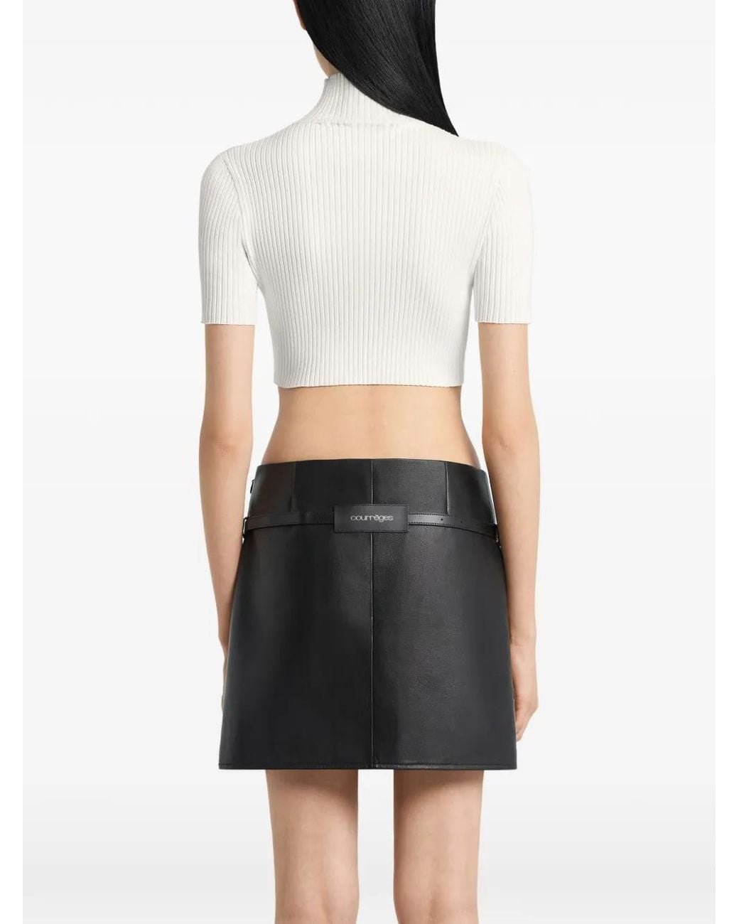Courreges White Logo-Detail Cropped Sweater