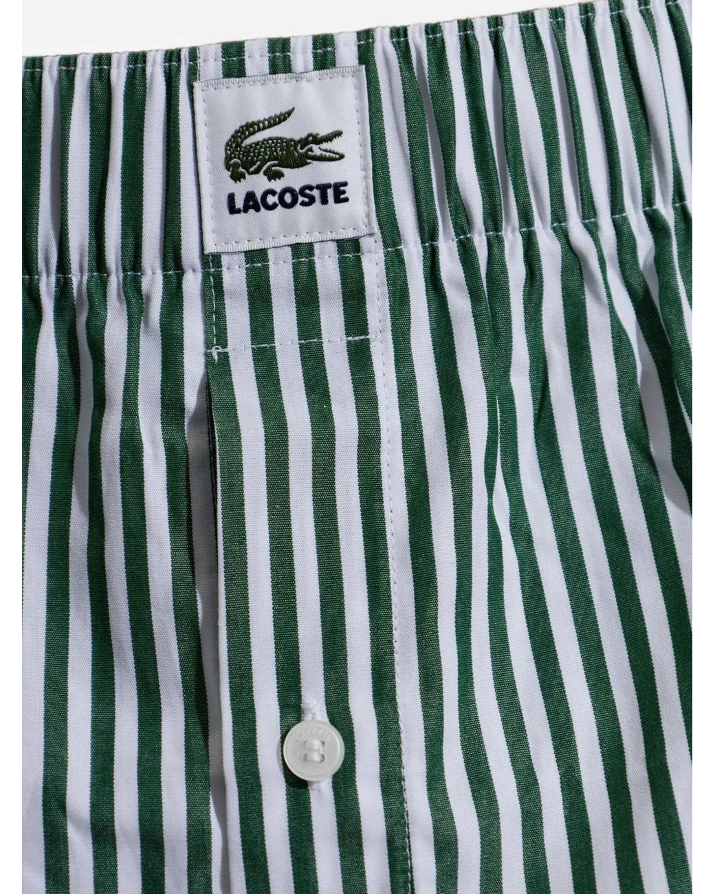 Lacoste Green Logo-Patch Boxer Shorts (Set Of Two) for men