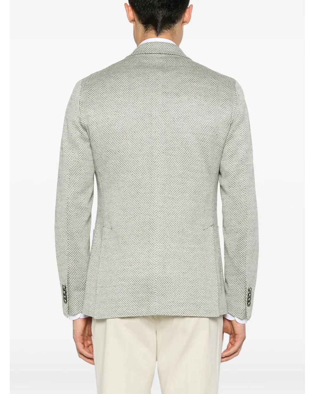 Tagliatore Gray Herringbone Blazer for men