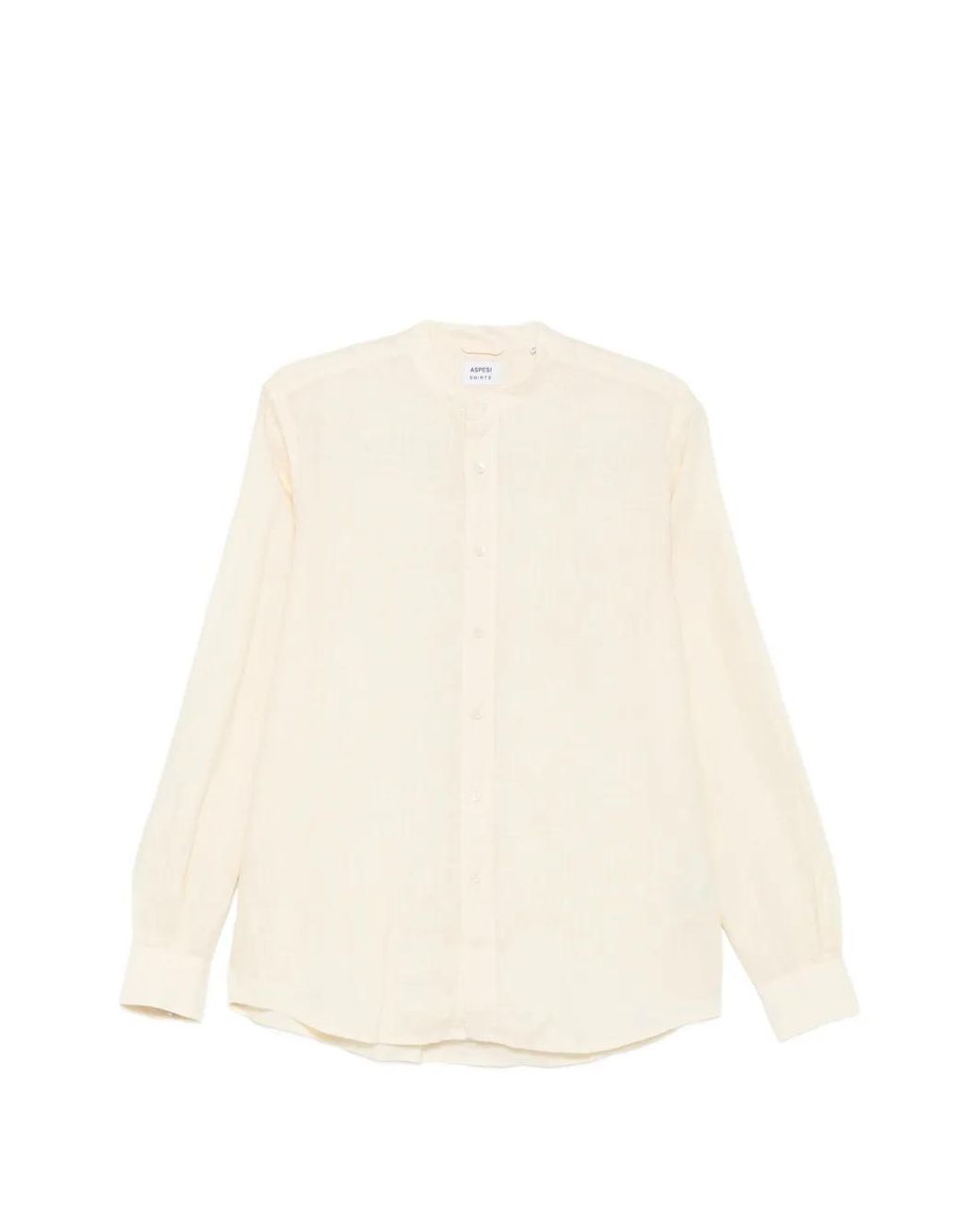 Aspesi White Half-Button Shirt for men