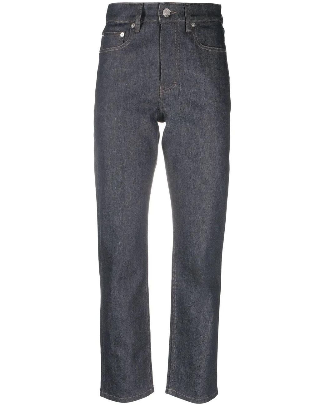 Maison Kitsuné Cropped Jeans in het Blue