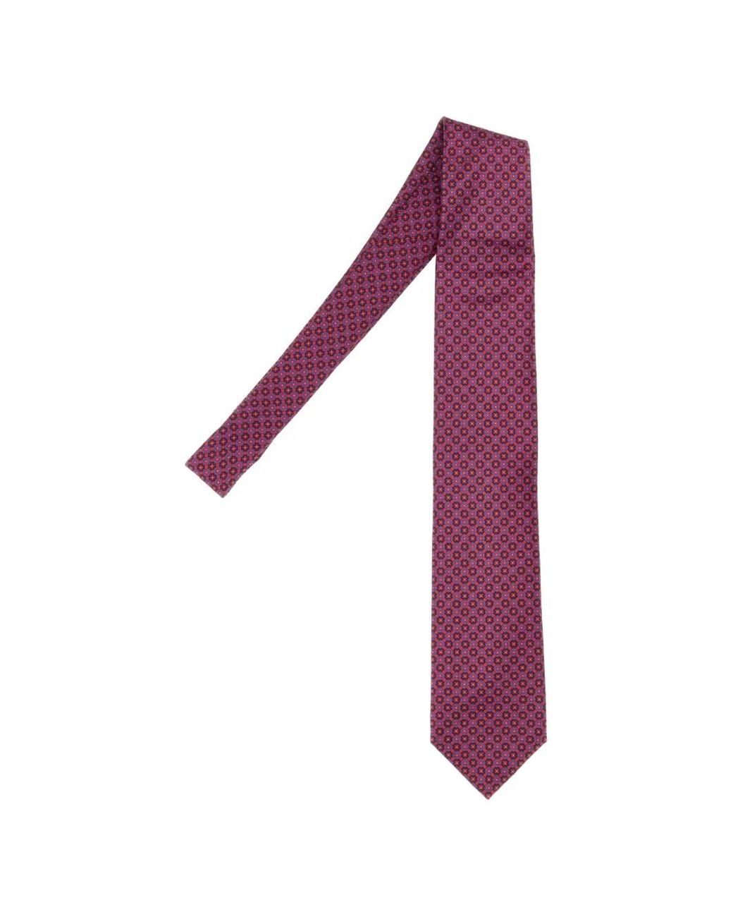 Brioni Purple Embroidered Silk Tie for men