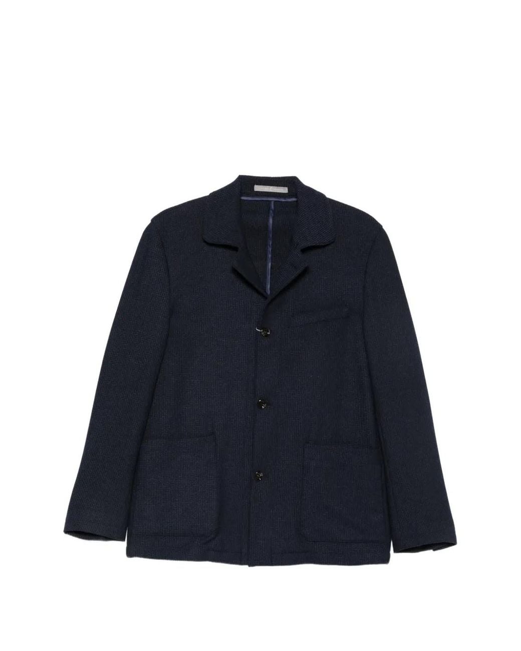 Carducci Blue Wool Single-Breasted Blazer for men