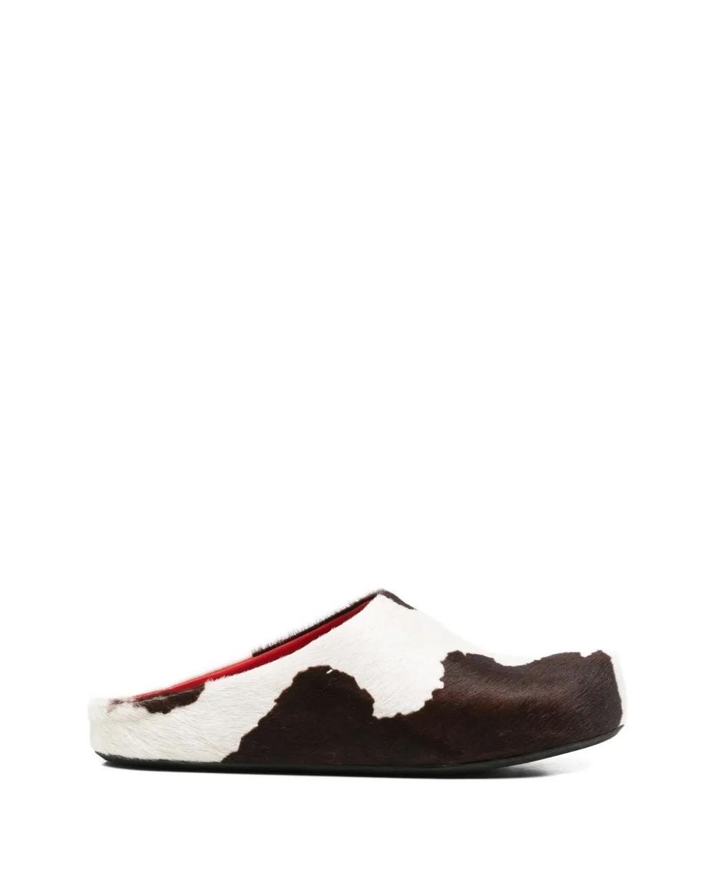 Marni White And Cow-Print Calf Hair Fussbett Mules for men
