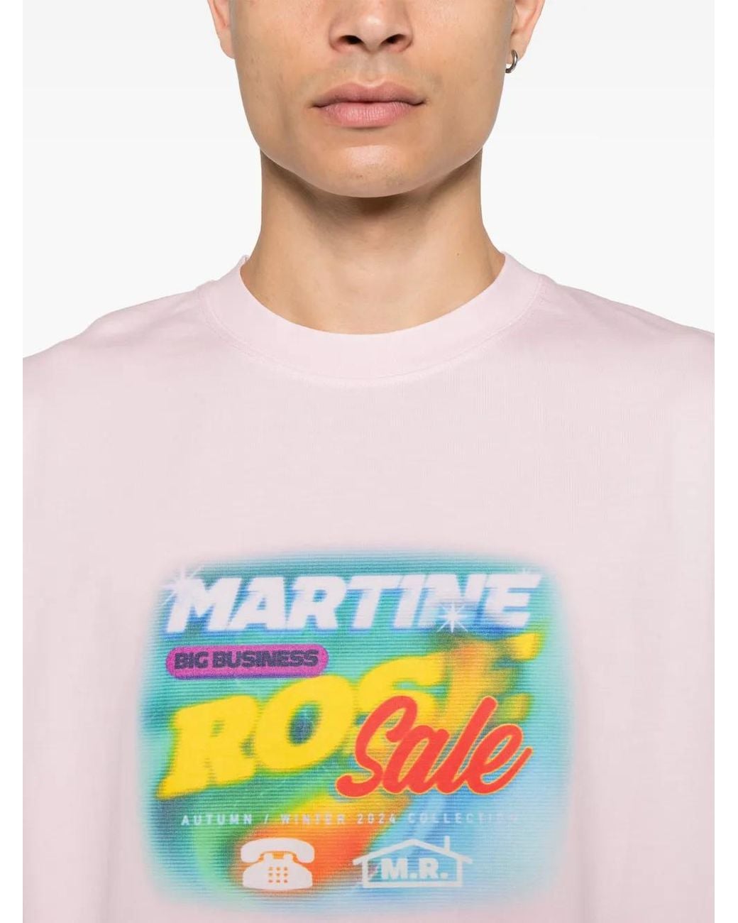 Martine Rose Pink Graphic-Print T-Shirt for men