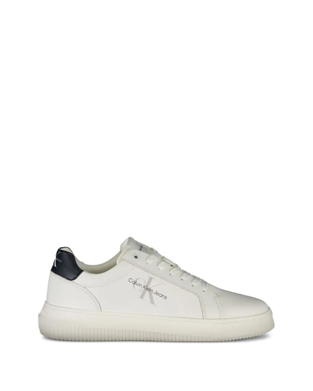 Calvin Klein White Classic Cupsole Leather Sneakers for men