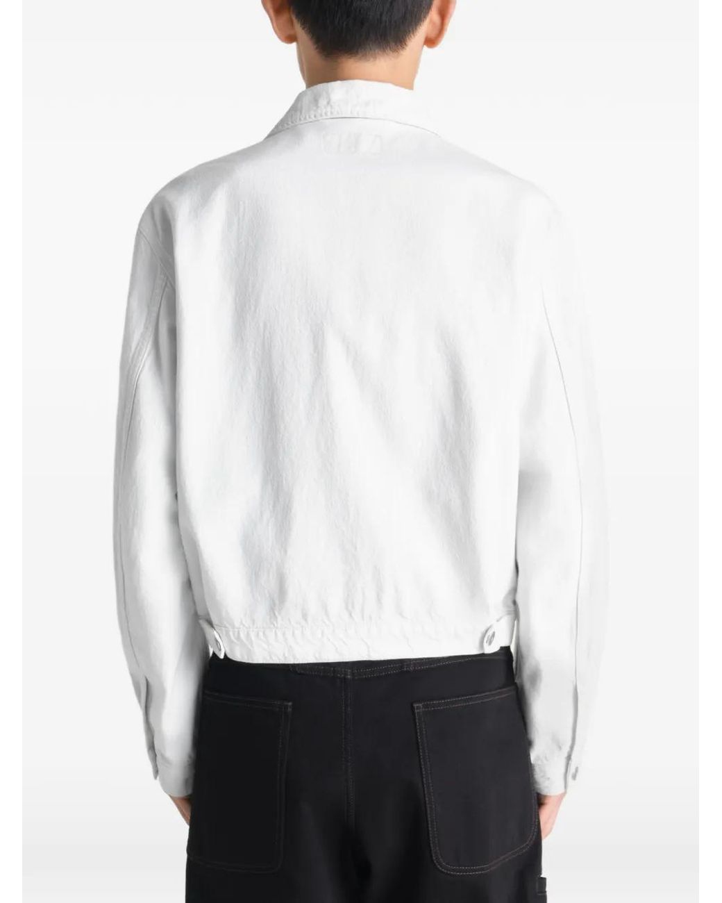 Lemaire White Buttoned Trucker Jacket for men