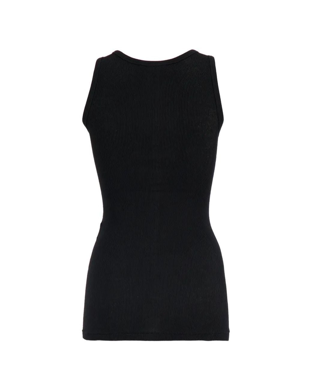 Auralee Black Button-Up Tank Top