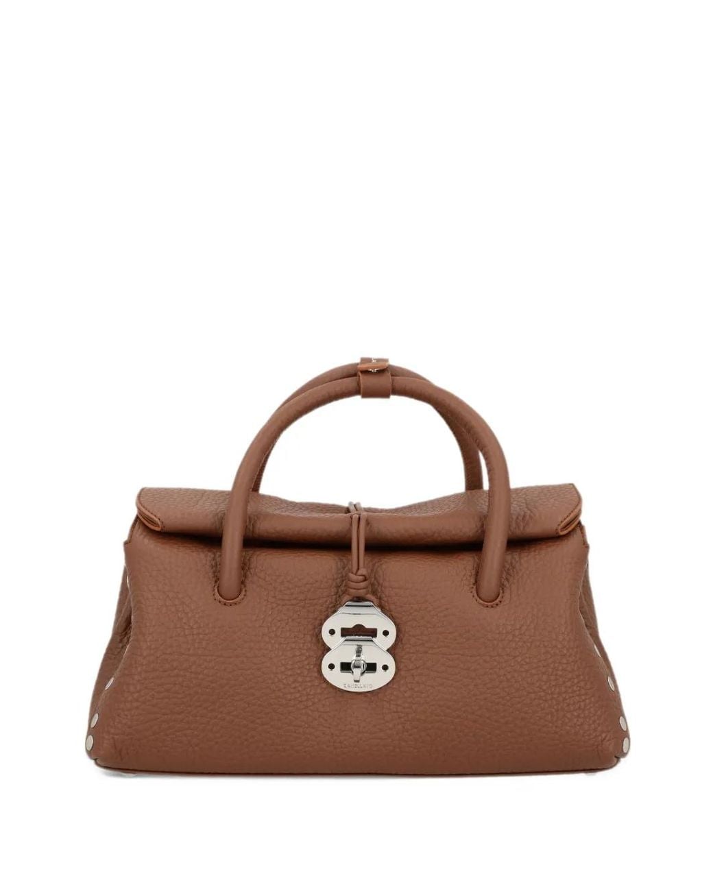 Zanellato Brown S Dotta Studded Shoulder Bag