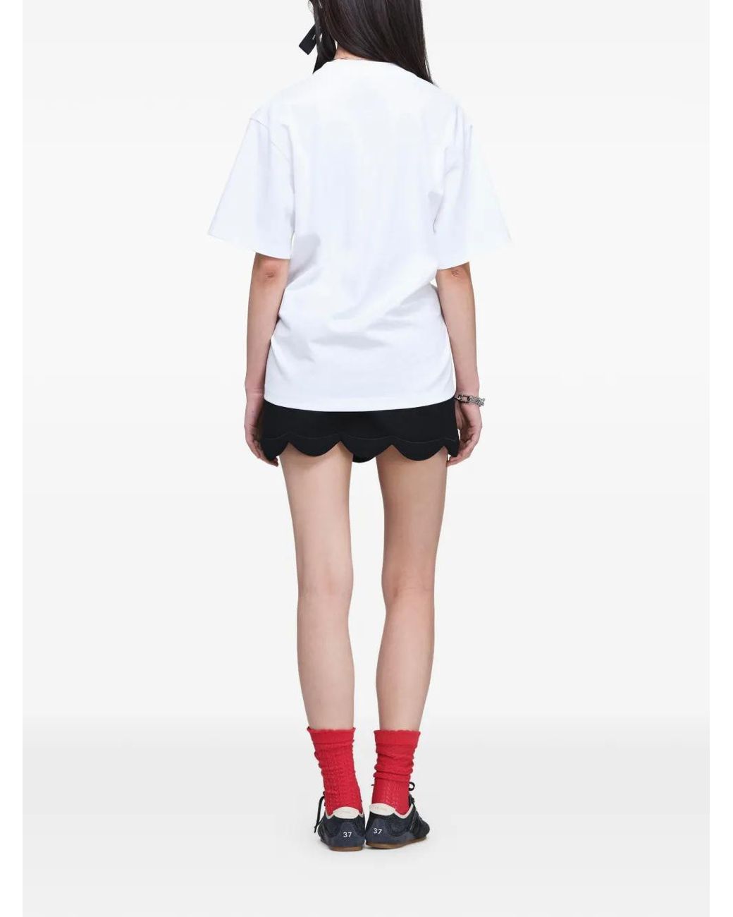 Marc Jacobs White Pop J Marc Logo Drape Boxy Tee