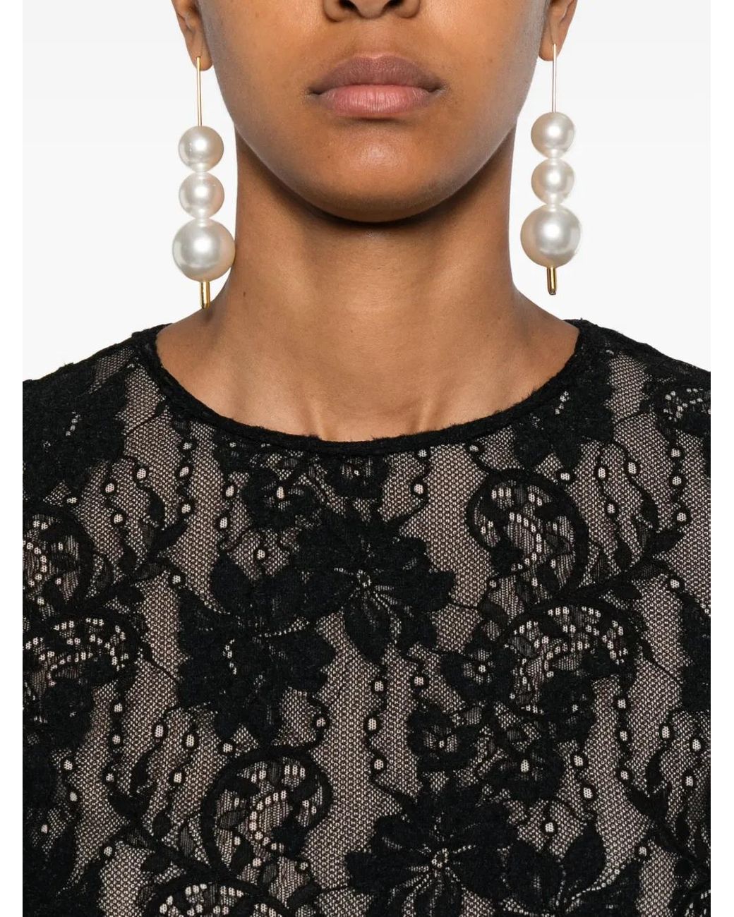Zimmermann Black Stretch Lace Bodysuit Clothing