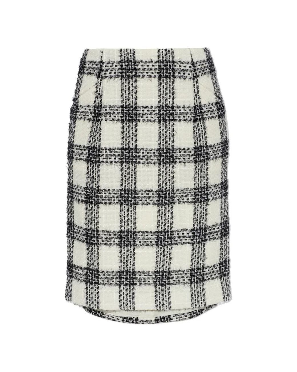 Vetements Gray Tweed Midi Skirt