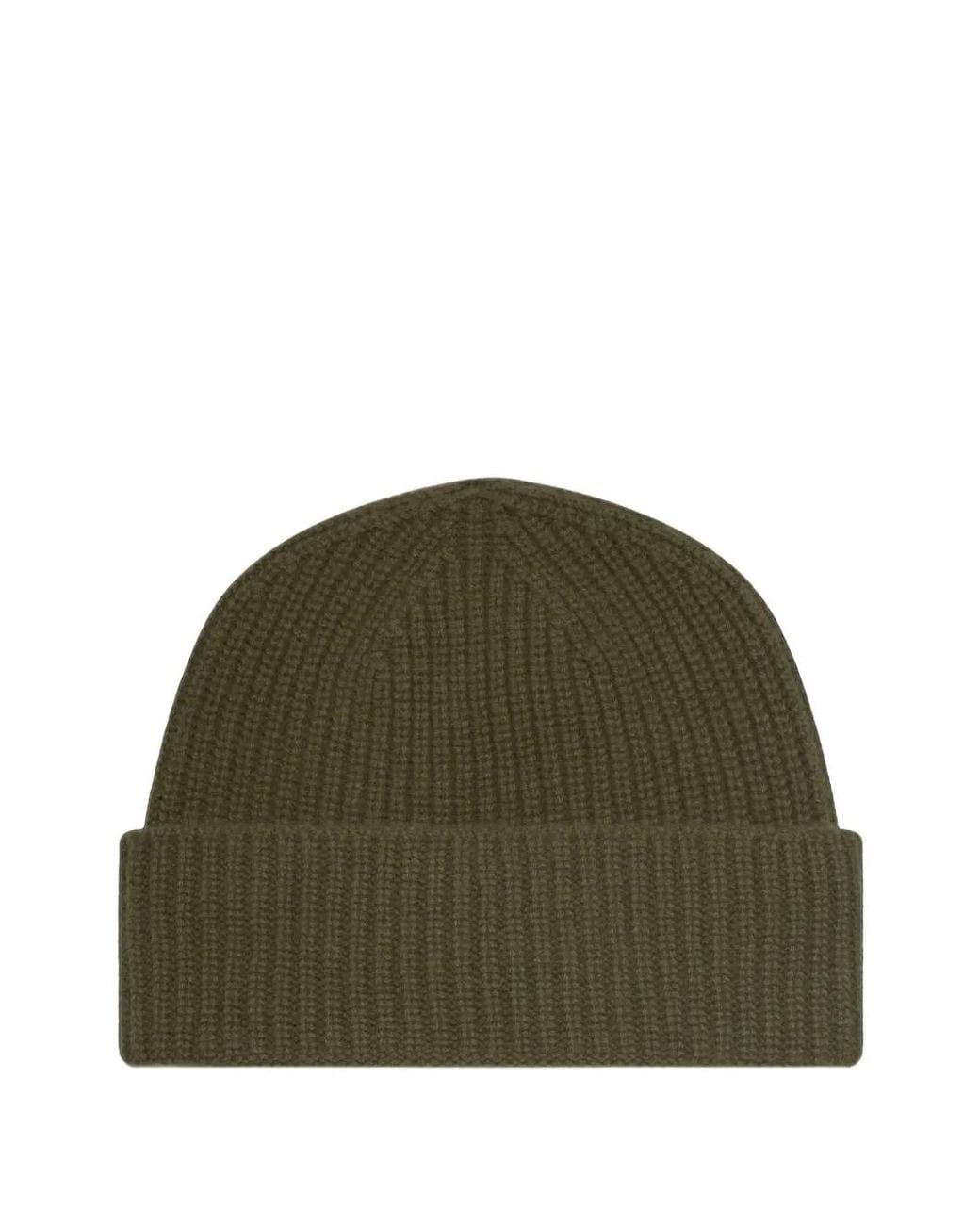 Bompard Green Axel Ribbed-Knit Cashmere Beanie Hat